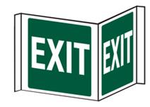 Double sided folded exit sign